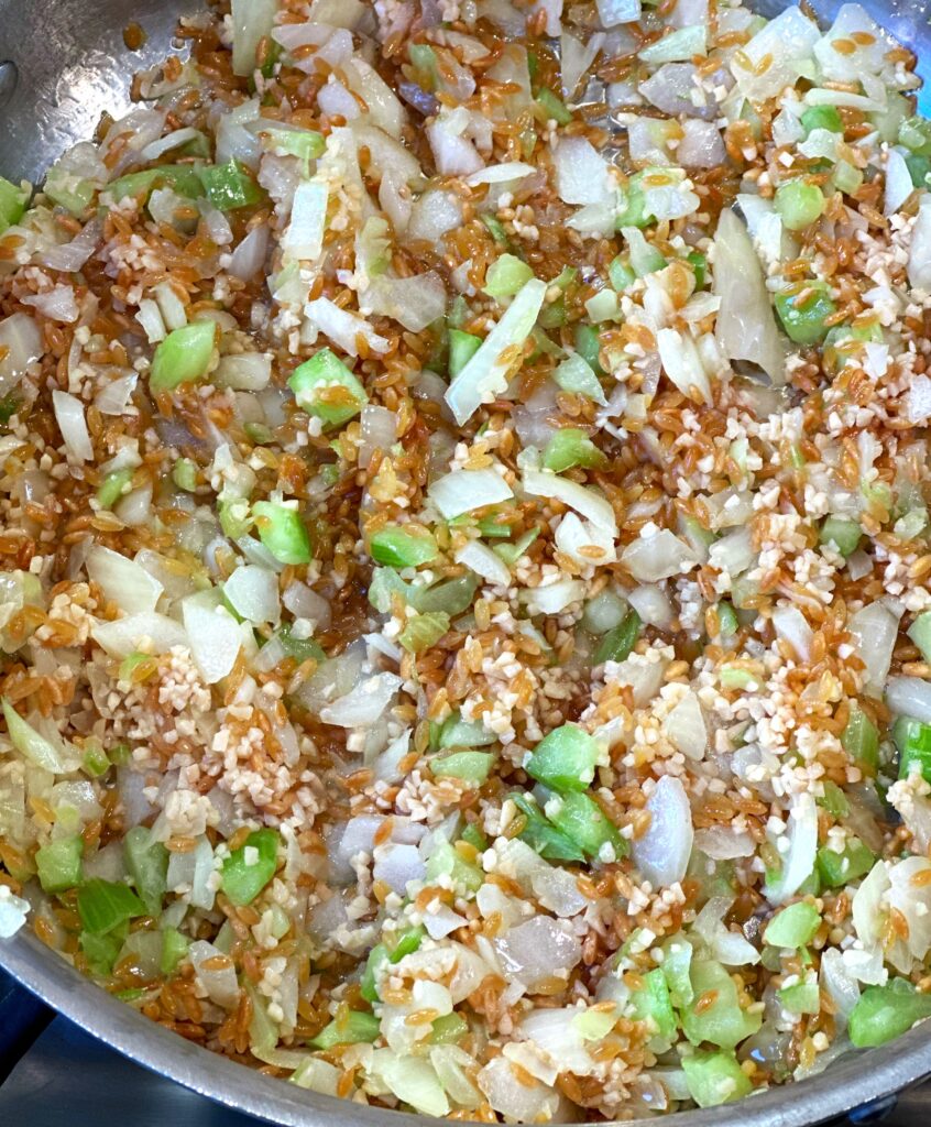 Sautéing pilaf