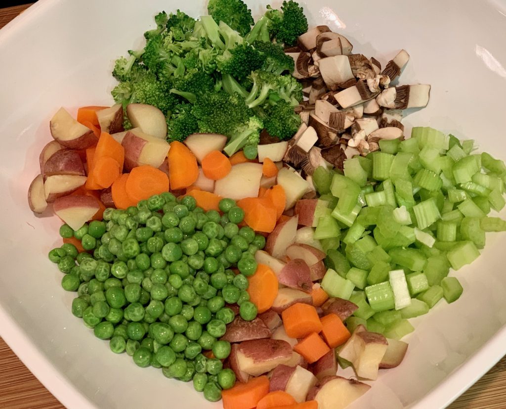 Various vegetables for pot pie