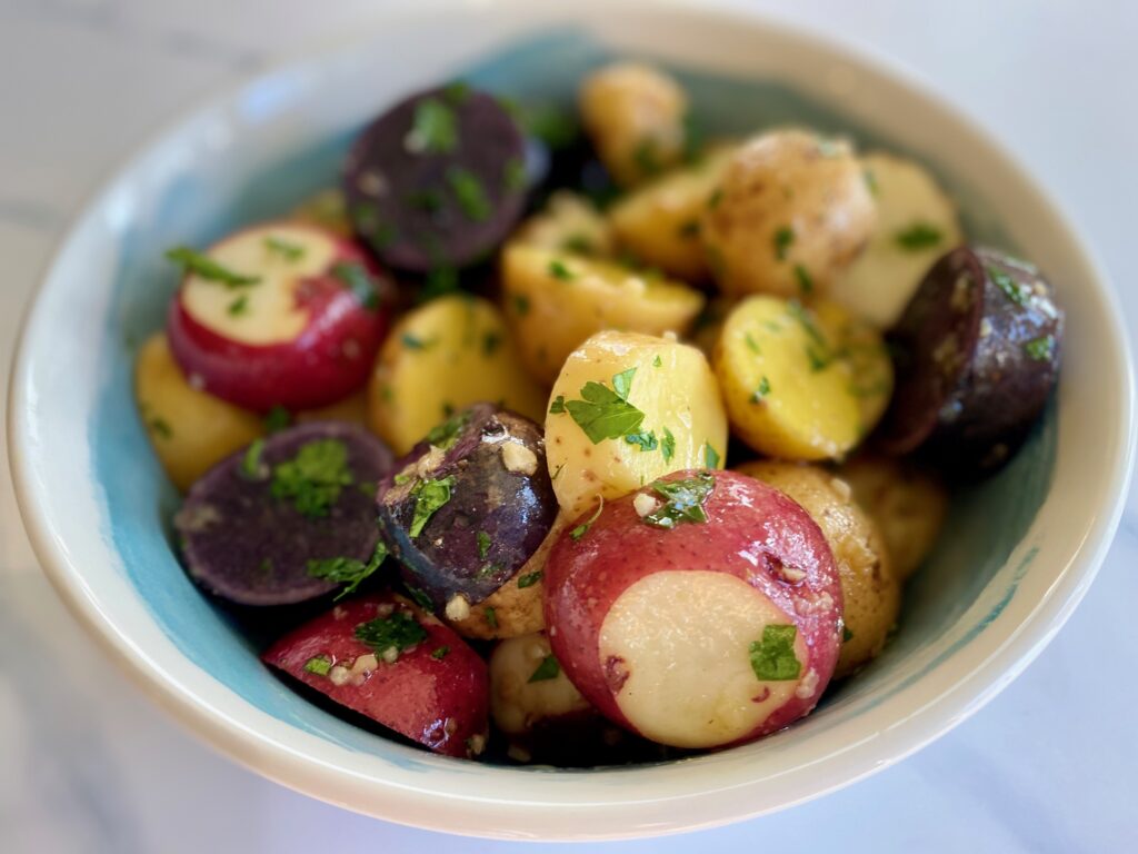 potatoes in a bowl ready to cook