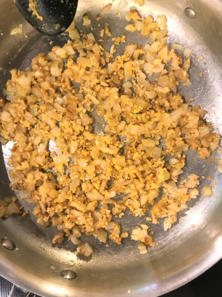 Sauté all spices into soup