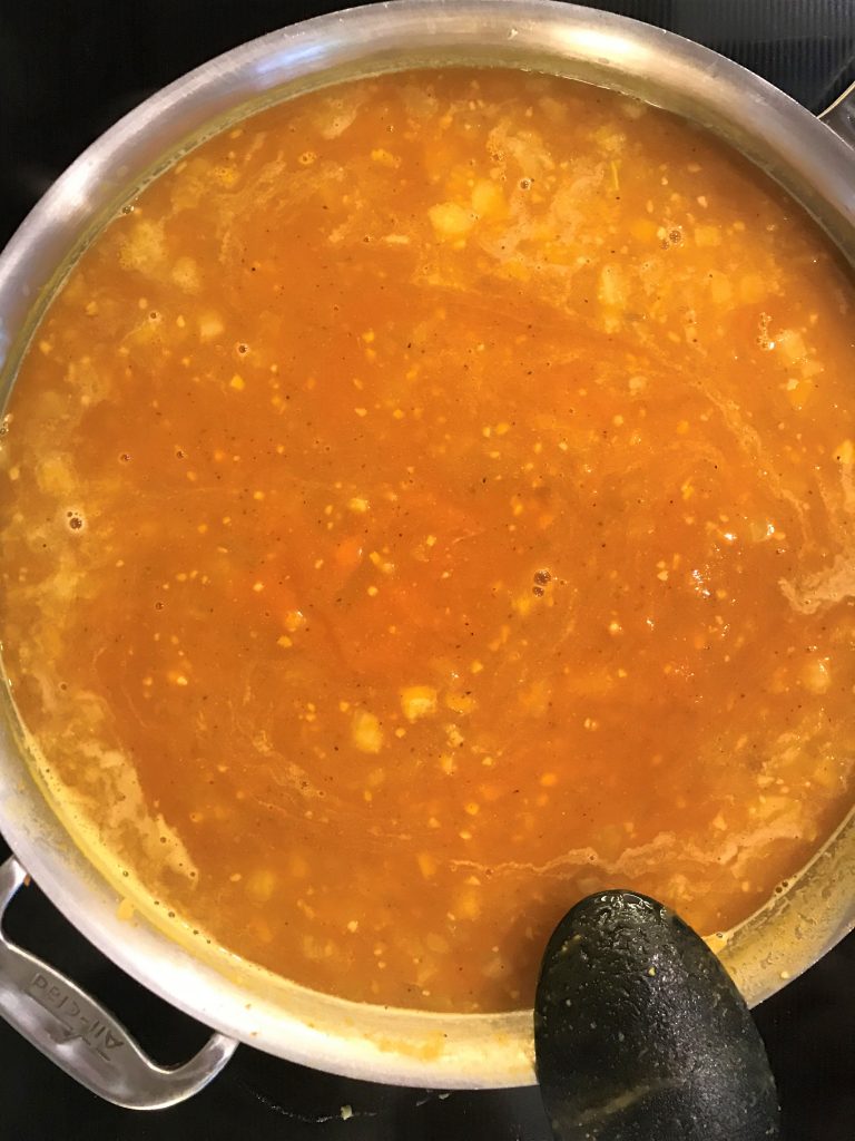 Add in Pumpkin Puree to Pumpkin Soup