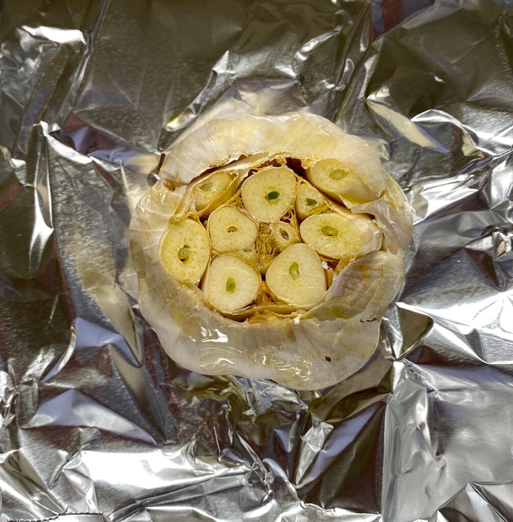 uncooked garlic bulb