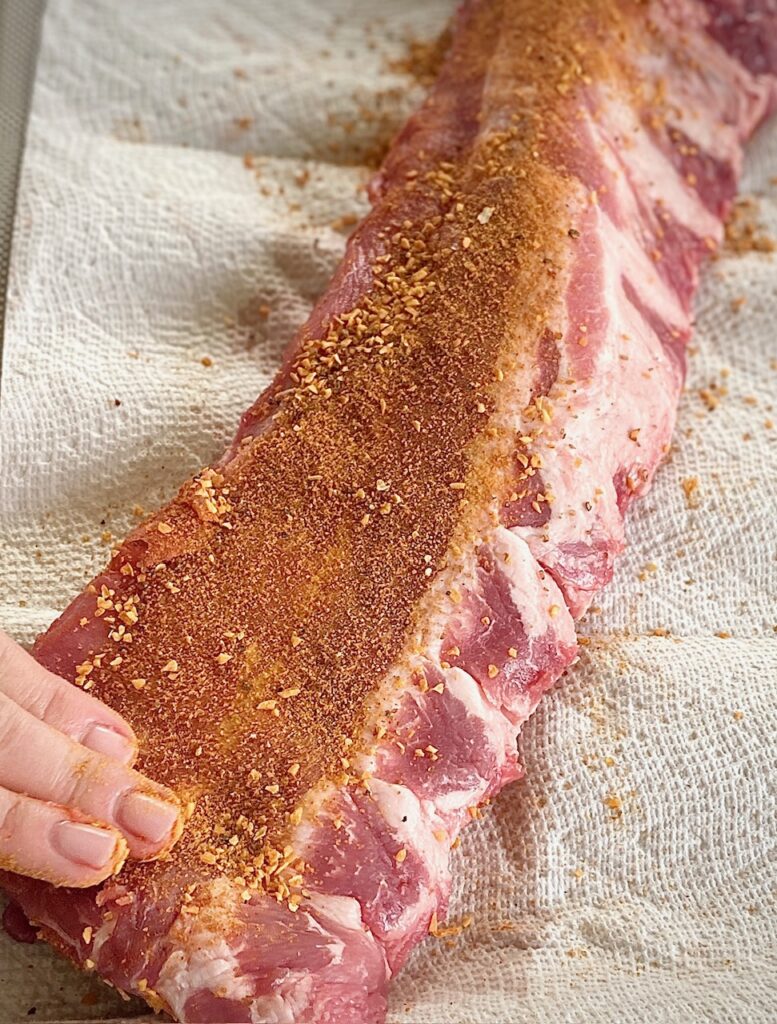 seasoned rack of ribs
