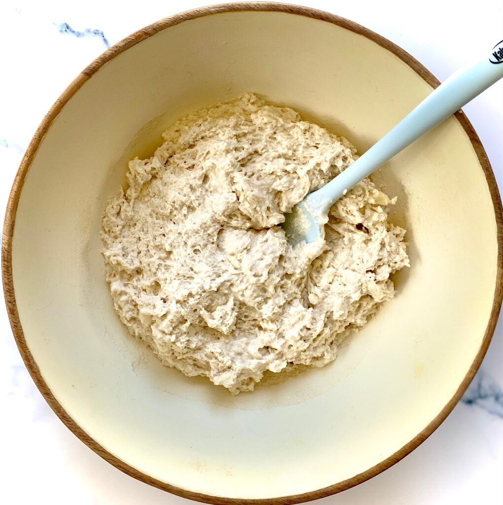 Shaggy dough for bread