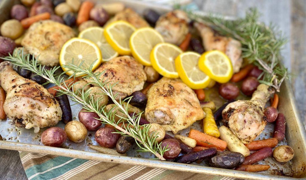 Sheet Pan Lemon Chicken with Potatoes and Carrots
