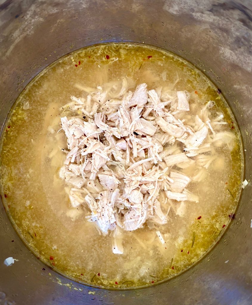 Shredded chicken for Lemon Chicken Soup