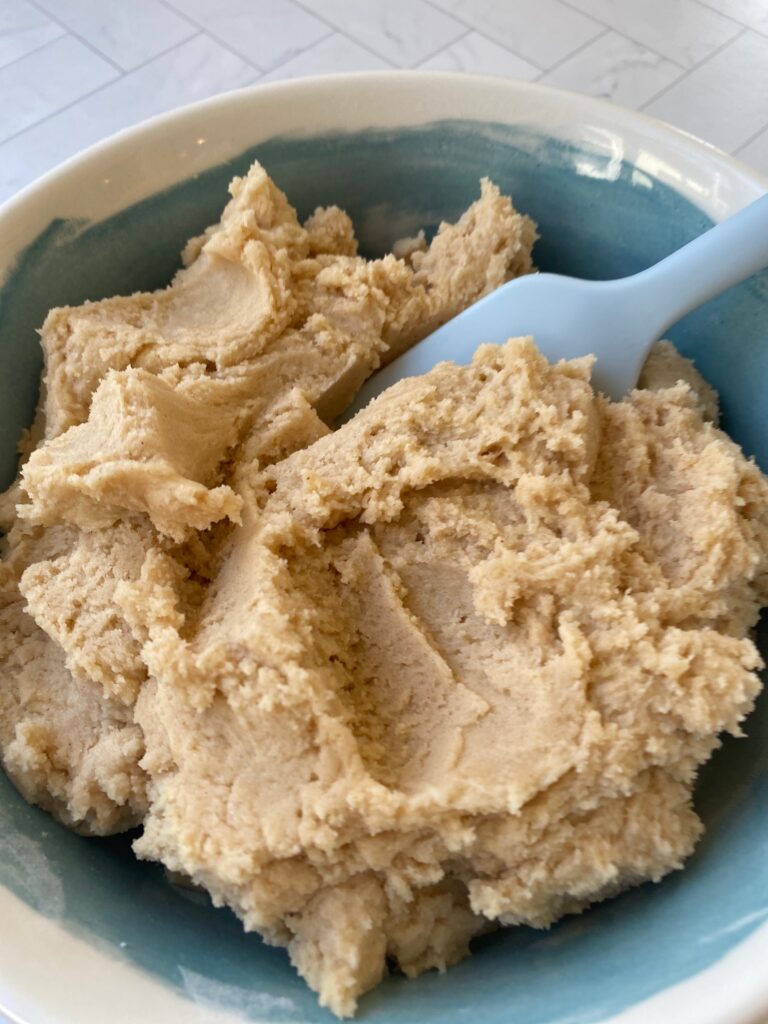 snickerdoodle cookie mixture in bowl