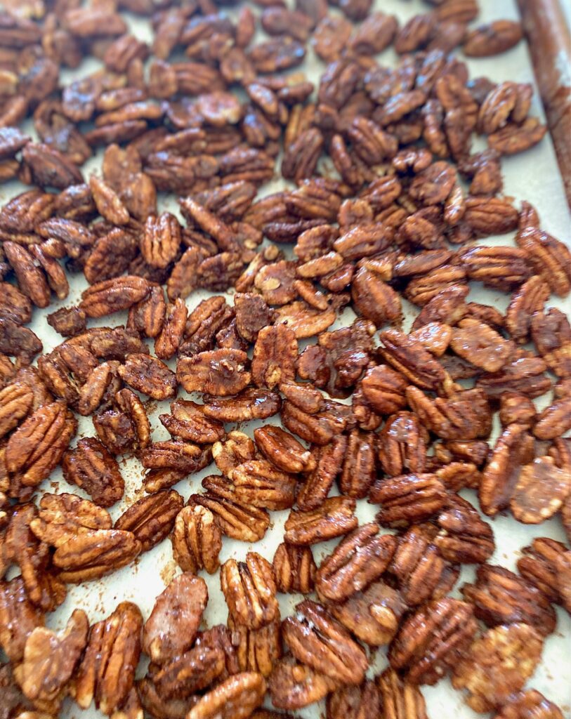 spiced pecans ready to cook