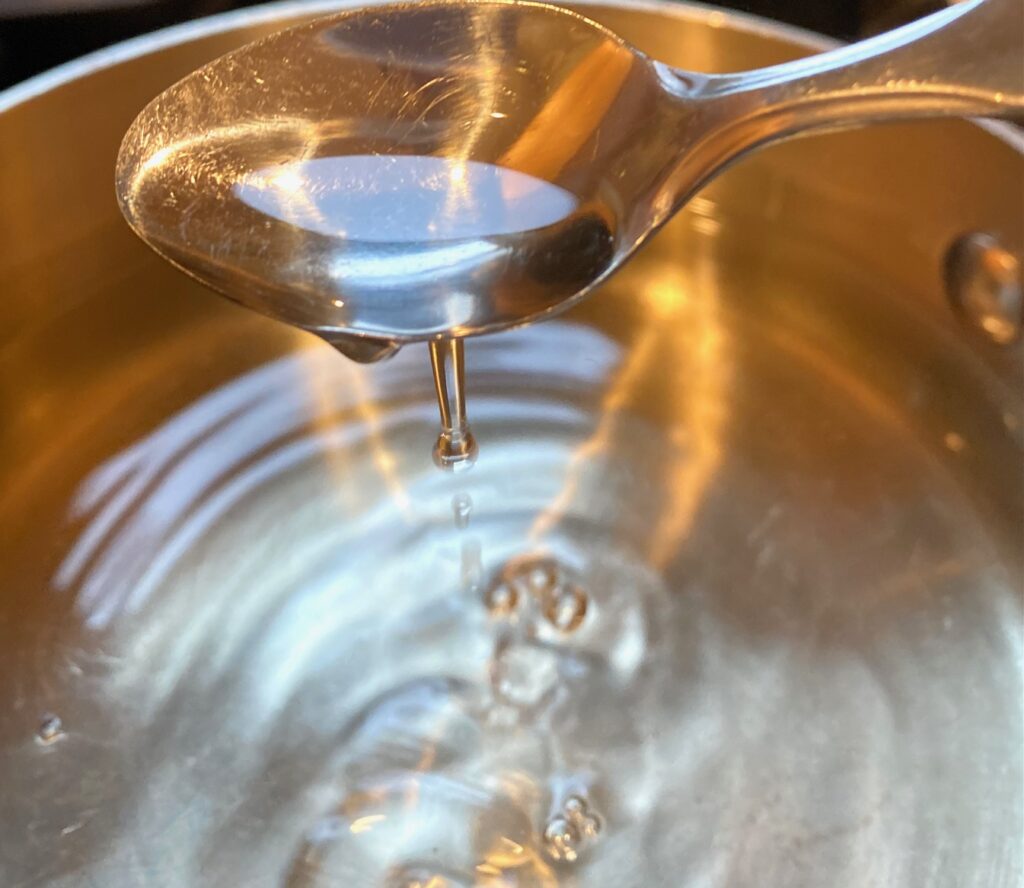 sugar syrup on a spoon