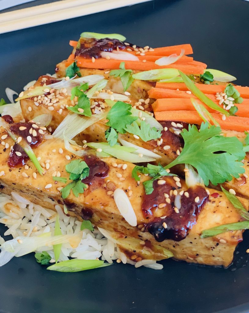 tofu with teriyaki sauce