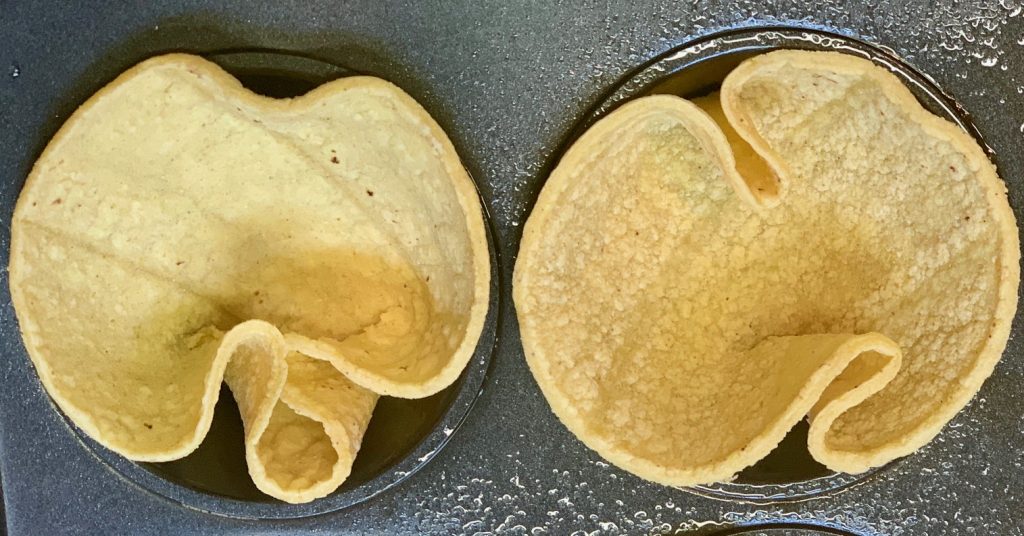 2 Tortilla Cups ready to bake