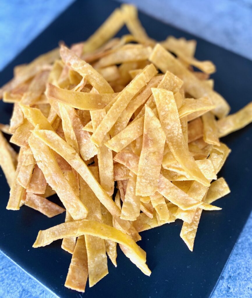 a plate of tortilla strips