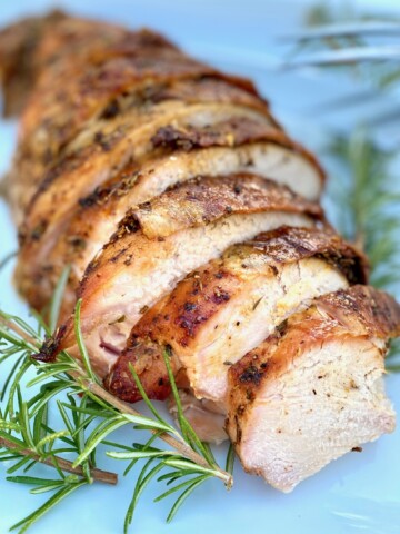 turkey sliced on platter
