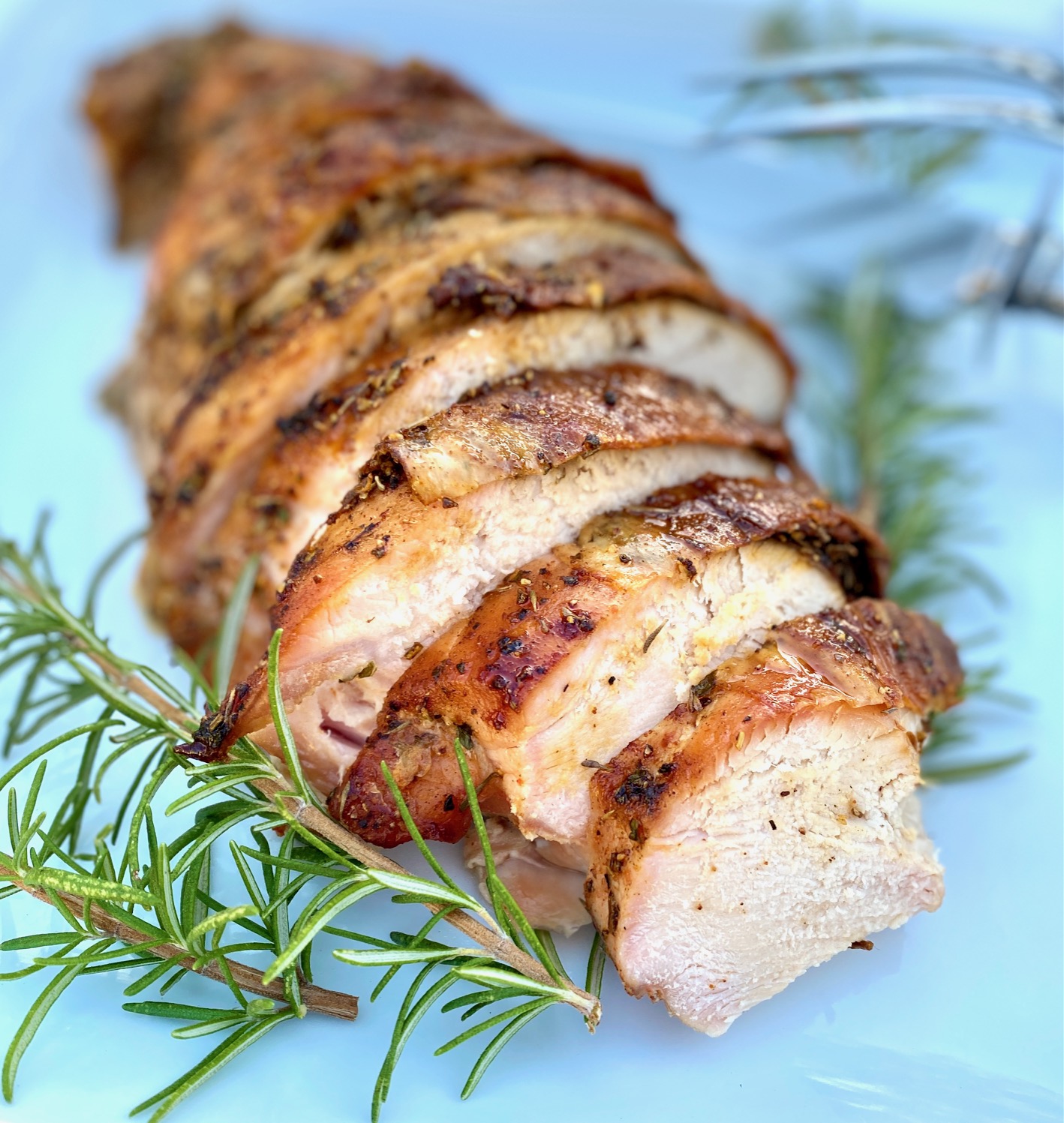 turkey sliced on platter
