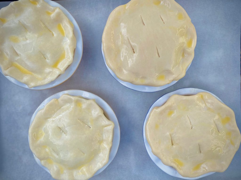 4 Unbaked pot pies