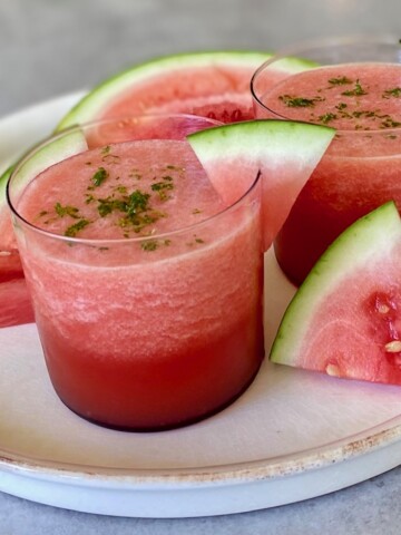 Watermelon Vodka Cocktails on a white tray