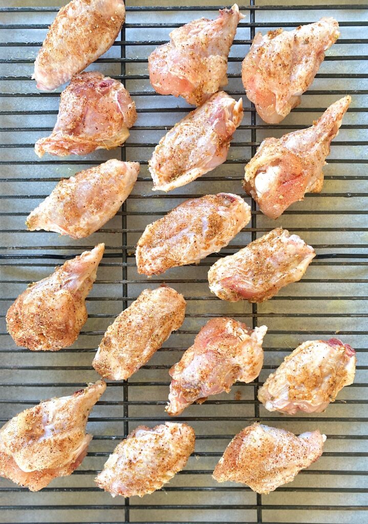 wings on baking rack