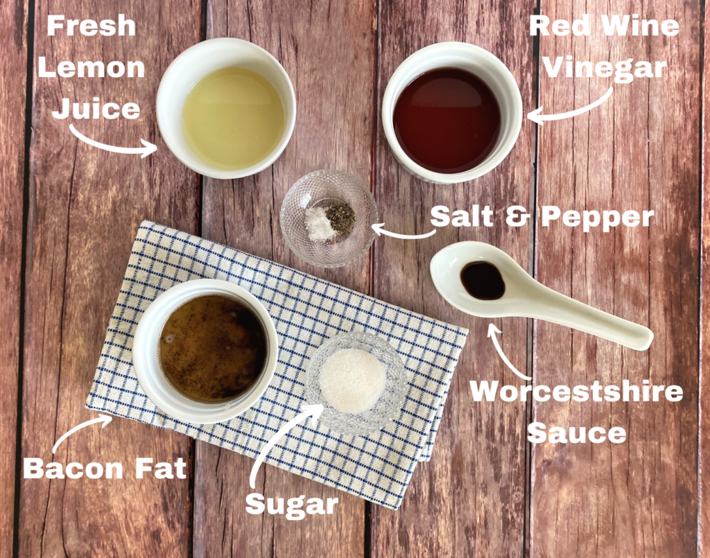 Hot Bacon Dressing Ingredients