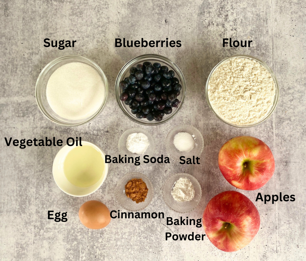 Blueberry Apple Bread ingredients