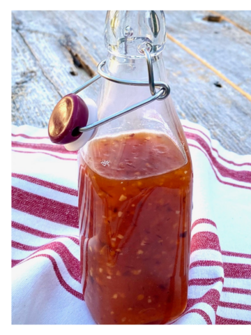 glass jar of sweet chile sauce