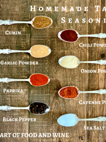 Homemade Taco Seasoning Mix on spoons