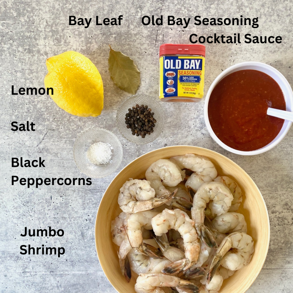 Labeled ingredients for prawn cocktails
