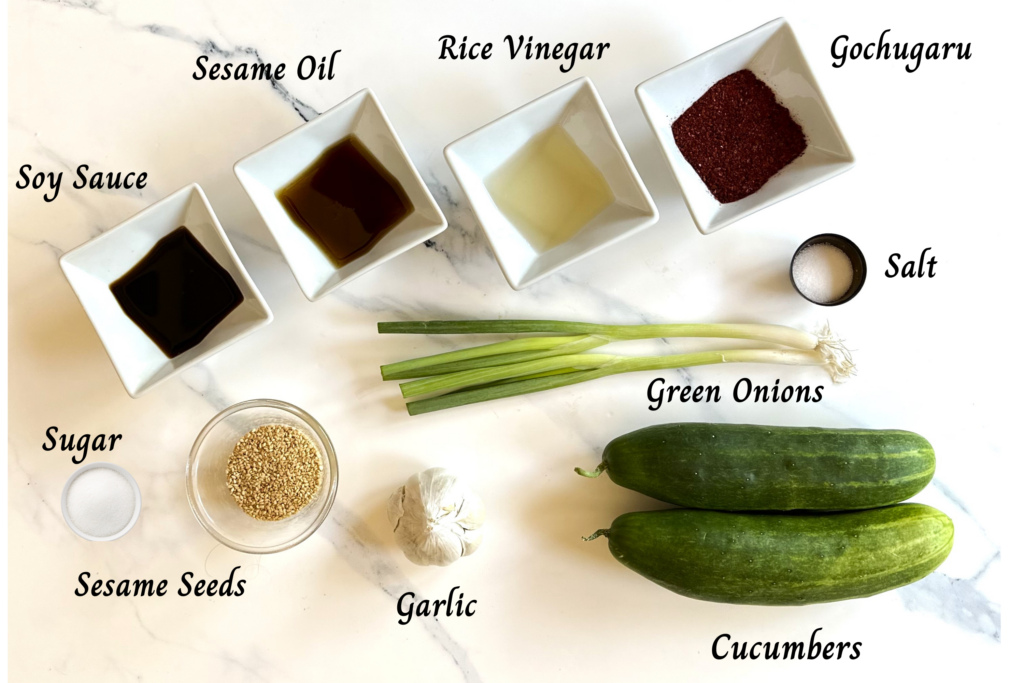 Korean Cucumber Salad ingredients