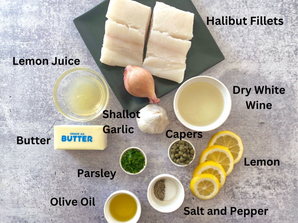 Lemon Halibut Ingredients labeled