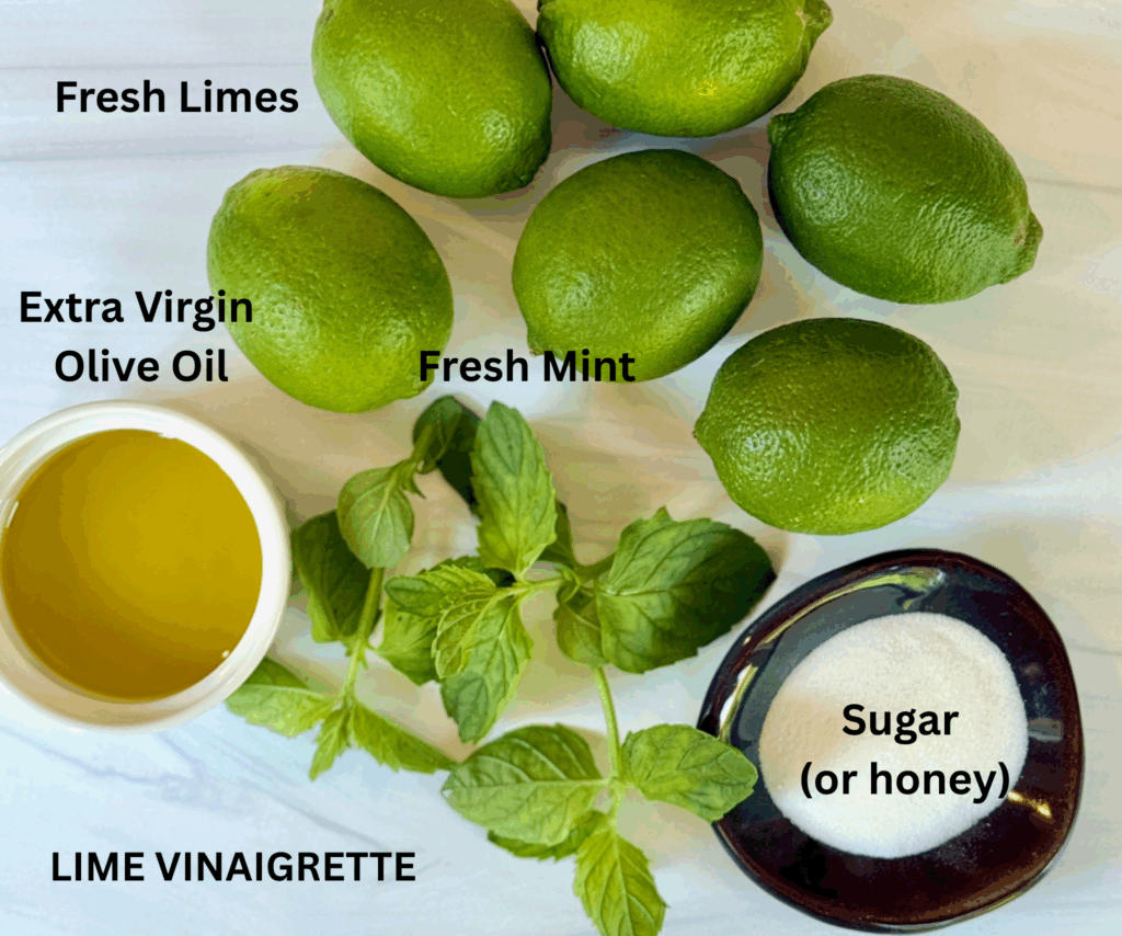 LIST OF INGREDIENTS FOR A LIME VINAIGRETTE